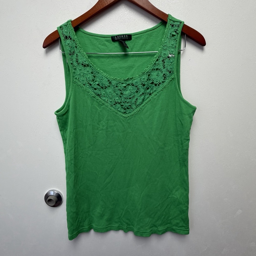 Lauren Ralph Lauren XL Bundle Green Blue Tank Crochet Boho Chic Y2K Preppy - Picture 2 of 12